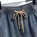 Men's Retro Drawstring Denim Shorts Loose Straight Leg Cargo Five Point Summer Trendy Clothing Factory Direct Sales_mkmklike.com
