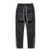 Unisex High-Street Side-Slit Paisley Cargo Pants - 100% Cotton Casual Utility Pants With Adjustable Drawstring (M-XXL)_mkmklike.com