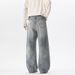 American Retro Washed Gradient Straight-leg Jeans Men, Autumn And Winter, Plus Size, Extended Length For Tall_mkmklike.com