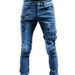 2025 European And American Wish Personality Trend Worn Holes Locomotive Small Feet Jeans Men_mkmklike.com