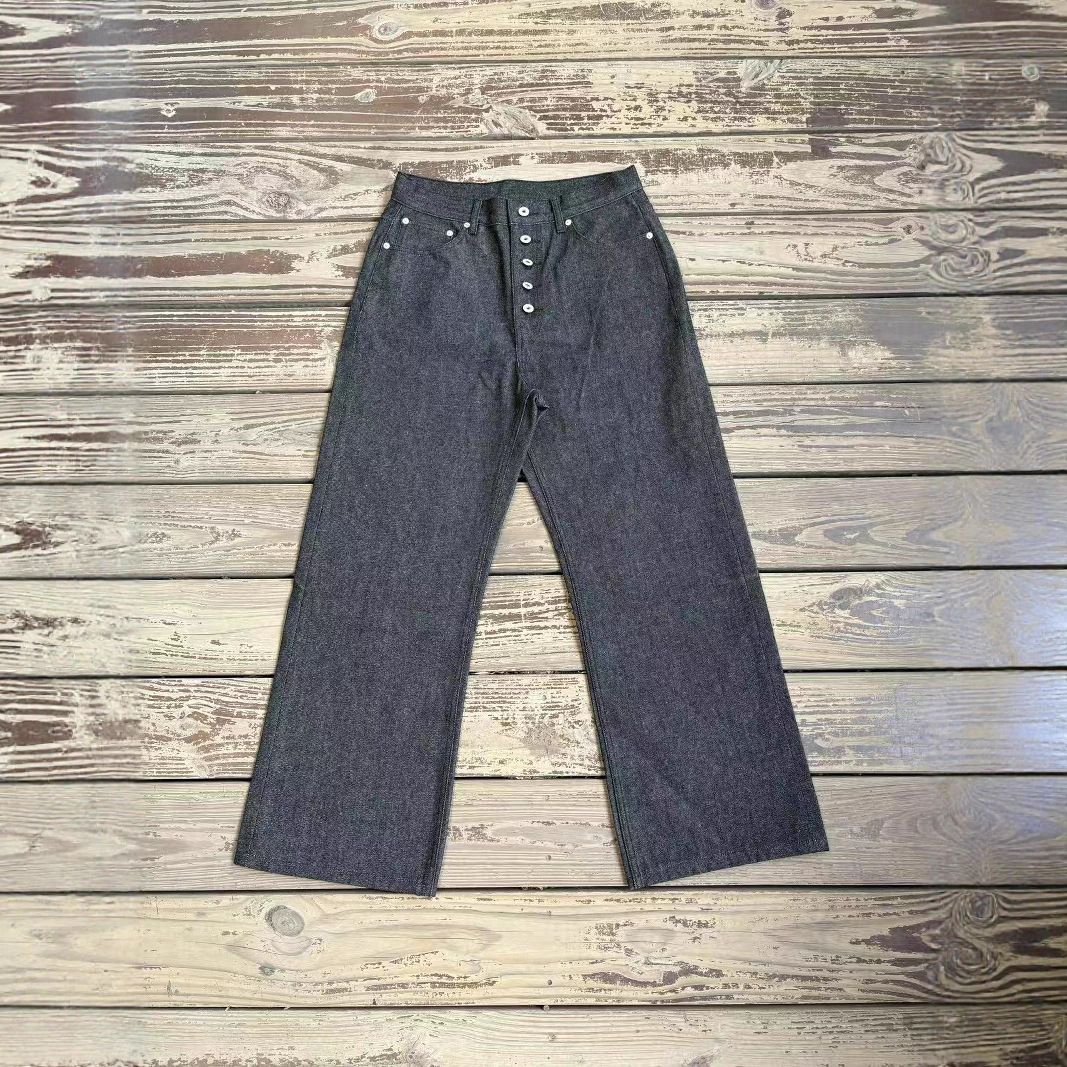 Men's Clothing Five Button Unde Starched Original Denim Men's Stiff Loose Straight A Line Version Black Cotton Feather Kanglong Denim Men And Women_mkmklike.com