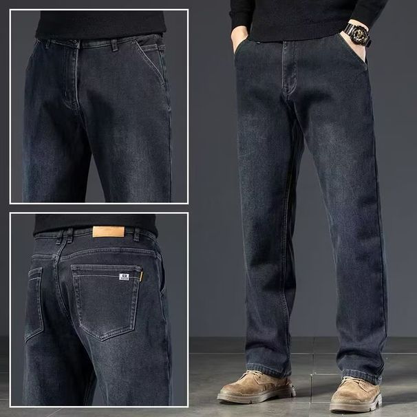 Men's Clothing Classic Stretch Jeans For Men Casual Spring/Summer Long Pants Loose Straight Leg Fit For Formal & Casual_mkmklike.com