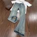 Men's Clothing Unisex Retro Blue Lightning Bolt Pattern Jeans Slimming Straight Leg With Slight Flare Clean Fit American High Street Style_mkmklike.com