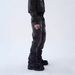 Men's Heavyweight Washed Black Gray Flared Jeans Cleanfit Style with Splatter Paint Frayed Edges mid Waist Straight Pants_mkmklike.com