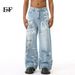 EF JEANS | 2024 New American Trend Street Graffiti Fun Straight Floor Mopping Wide Leg Pants Jeans_mkmklike.com