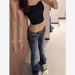 Vintage Y2k Low-Rise Flared Jeans With Rhinestone Embroidery - Stretch Denim Wide-Leg Pants For Women_mkmklike.com