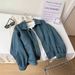 Women's Clothing Denim Jacket Versatile Slim Loose Beige Denim Jacket With Contrast Stitching - Oversized Casual Cropped Coat For Spring & Autumn_mkmklike.com