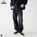 Men's High Street Vintage Washed Lightning Jeans - Clean Fit Loose Straight Denim Pants, Retro Distressed Style (28-40)_mkmklike.com