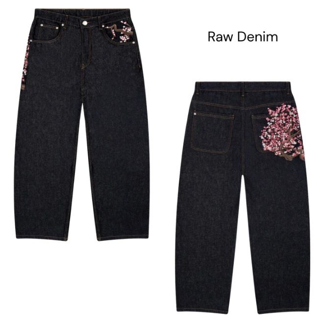 American Style Embroidered Personality Street Trend Wide-Leg Casual Versatile Jeans Hip-Hop Long Pants_mkmklike.com