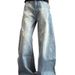 Men's Summer High Quality Ripped Straight Leg Jeans Loose Fitting Casual Retro Trendy Wide Leg Trousers_mkmklike.com