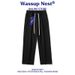 Men's Clothing Wassup Trendy American Retro Pants Men's Spring And Autumn Washed Straight Wide Leg Jeans Men's Trendy Casual Pants_mkmklike.com
