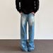 Men's Clothing Clean Fit Vintage Washed Jeans For Men & Women – American High Street Style, Relaxed Straight Leg Denim Pants_mkmklike.com