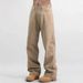 Men's Clothing Spring And Autumn Retro Khaki Casual Workwear Washed Pants Boys Loose Straight Jeans_mkmklike.com