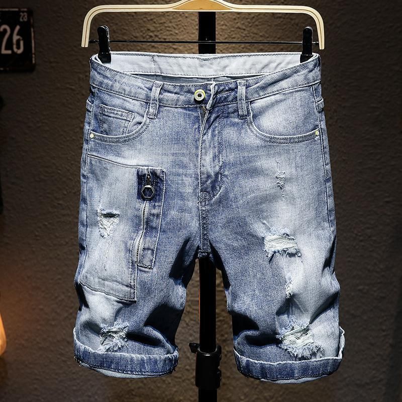 Men's Clothing Jeans Fast Hand Celebrity Social Spirit Young Man Pants Shorts_mkmklike.com