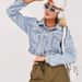 Women's Clothing Short Tops Denim Jacket Solid Color Women's Denim Tops Outerwear_mkmklike.com