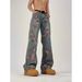 2025 Jacquard Jeans Men And Women Straight Wide Leg Jeans Spring And Autumn New High Waist Slim Rose Pants_mkmklike.com