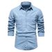 Autumn New European Denim Trend Versatile Long Sleeved Shirt Men's Top_mkmklike.com