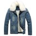 2025 New Autumn And Winter Couple Men's Fleece Thickened Youth Jacket Cotton-padded Men's Fleece Denim Jacket_mkmklike.com