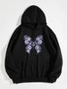 Women's Hoodie Long Sleeve Hoodies & Sweatshirts Printing Pocket Casual Flower Butterfly_mkmklike.com