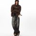 Vintage Blue Denim Jeans For Men, Retro Clean Fit Loose Straight Leg Trousers, High Waist Comfortable Casual Pants For Spring & Fall_mkmklike.com