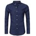 Pulse European American Denim Autumn And Winter Bottoming Long Sleeve Business Men's Shirt_mkmklike.com