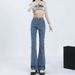 Women's Clothing Retro Flared Jeans Autumn And Winter New Style Women's High Waist Slim Small Size Flared Horseshoe Pants_mkmklike.com