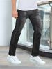 Men's Slim Fit Stretch Denim Jeans Black Midweight Skinny Pants All Seasons Simple Design Mid Waist Cropped Length_mkmklike.com