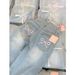 New 2025 Women's Designer Bow Embroidered Jeans High-Waisted Straight-Leg Summer Retro Wide-Leg Pants Casual Cotton Fashion_mkmklike.com