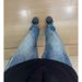Men's Slim Fit Straight Leg Jeans Blue Rhinestone Lightning Pattern Summer Trendy American High Street Style_mkmklike.com