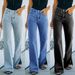 Women's Clothing Washed Slit Internet Celebrity Strict Mid Waist Temperament Wish Denim Trousers Casual Pants_mkmklike.com