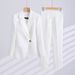 Women's Clothing Pants Set White Suit Jacket Suit Fashion Business Dress Female Beautician Work Clothes Fashion_mkmklike.com