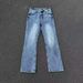 Lightning Ripple Ice Blue Denim Must Buy Heavy Washed Bamboo Straight Flared Jeans Men's Blue Spot_mkmklike.com