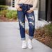 Unisex Distressed Straight Leg Jeans - High Stretch Denim Pants For Women & Men, Streetwear Hip Hop Baggy Jeans_mkmklike.com
