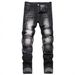 Men's Retro Workwear Jeans - Slim Fit Stretch Denim Pants For Motorcycle & Street Fashion_mkmklike.com