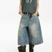 Women's Distressed Denim Capri Pants Loose Fit Versatile Washed American Trendy Summer Style Vibe_mkmklike.com