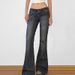 Women’s Vintage Low-Rise Flared Jeans – Distressed Wash, Slim Fit, Retro ’90s Style (S-L, Classic Blue)_mkmklike.com