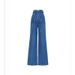 Women's Clothing Design High Waist Bow Straight Jeans Early Spring Temperament Slim Loose Wide Leg Long Pants_mkmklike.com