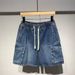 Summer New Men's Denim Shorts Street Wear Retro Korean Harajuku Pocket Jeans Shorts Hip-hop Denim Work Pants Men's Style_mkmklike.com