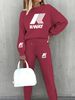 Women's Fashion Street Printed Sweatshirt Set_mkmklike.com