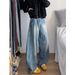 Nordmann American High Street Vibe Style Bamboo Pattern Scimitar Jeans Men Loose Slimming Wide Leg Casual Cleanfit Pants_mkmklike.com