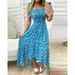 New Style Suspender Splicing Print Irregular Tube Top Dress Large Stock_mkmklike.com