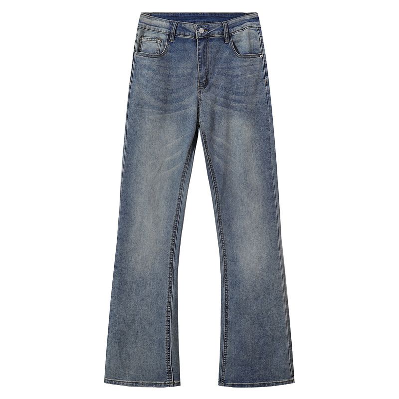 Men's Classic Straight Fit Washed Blue Jeans | Cleanfit High Street Style | Comfortable & Stylish Casual Pants_mkmklike.com