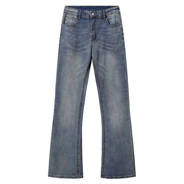 Men's Classic Straight Fit Washed Blue Jeans | Cleanfit High Street Style | Comfortable & Stylish Casual Pants_mkmklike.com
