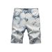 Women's High-Waisted Denim Shorts – Stretch Skinny Fit | Raw Hem & Splatter Paint Detail | Summer Casual Shorts | Sizes 28-38_mkmklike.com