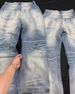 Men's Clothing Streetwear Ripped Jeans For Men – Graffiti Print | Slim Fit | Stretch Denim | Patchwork Detail | Sizes 28-36 | SKU163_mkmklike.com