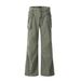 Washed Denim Flared Hippie Trend Men's Loose Wide-Leg Long Punk Vintage Three-Dimensional Pocket Cargo Pants_mkmklike.com