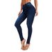 Women's Clothing High Waist Stretchy Skinny Jeans - Slim Fit Denim Pants For Casual & Office Wear (Blue, Dark Blue)_mkmklike.com