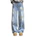 American Vintage Lacquered Graffiti Jeans Men's High-rise Straight Wide-leg Pants 2026 New Casual And Versatile Cargo Pants_mkmklike.com