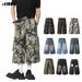 Men's Clothing Graffiti Camouflage Cropped Pants Summer Trendy Brand Pure Cotton Straight Tube Cropped Shorts For Men_mkmklike.com