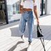 Slim Fit Stretch Denim Pants For Women & Men – High Waist Skinny Jeans With Washed Finish, Comfortable & Stylish For Casual & Office Wear_mkmklike.com